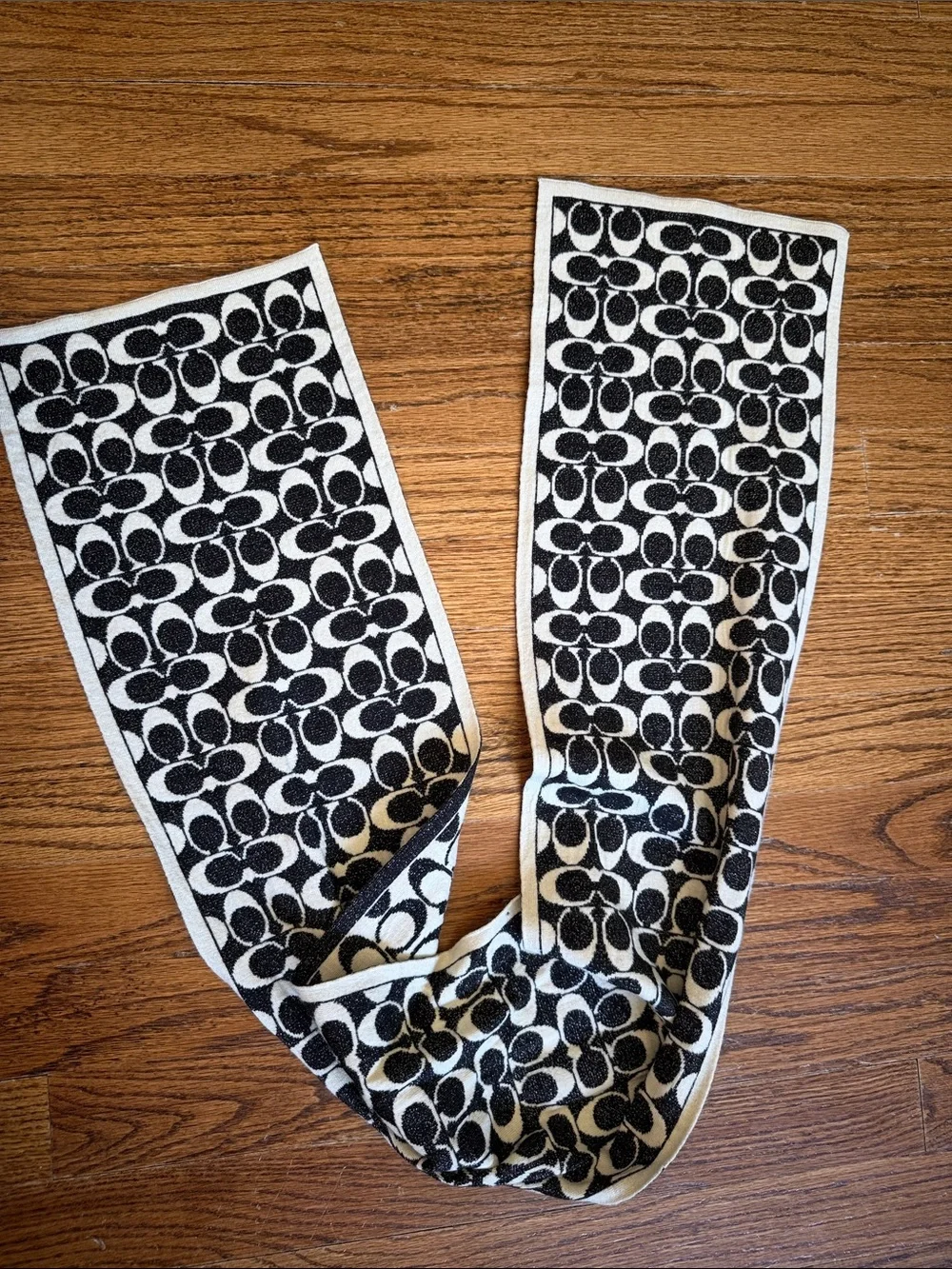 Coach Black & White Signature Print Scarf